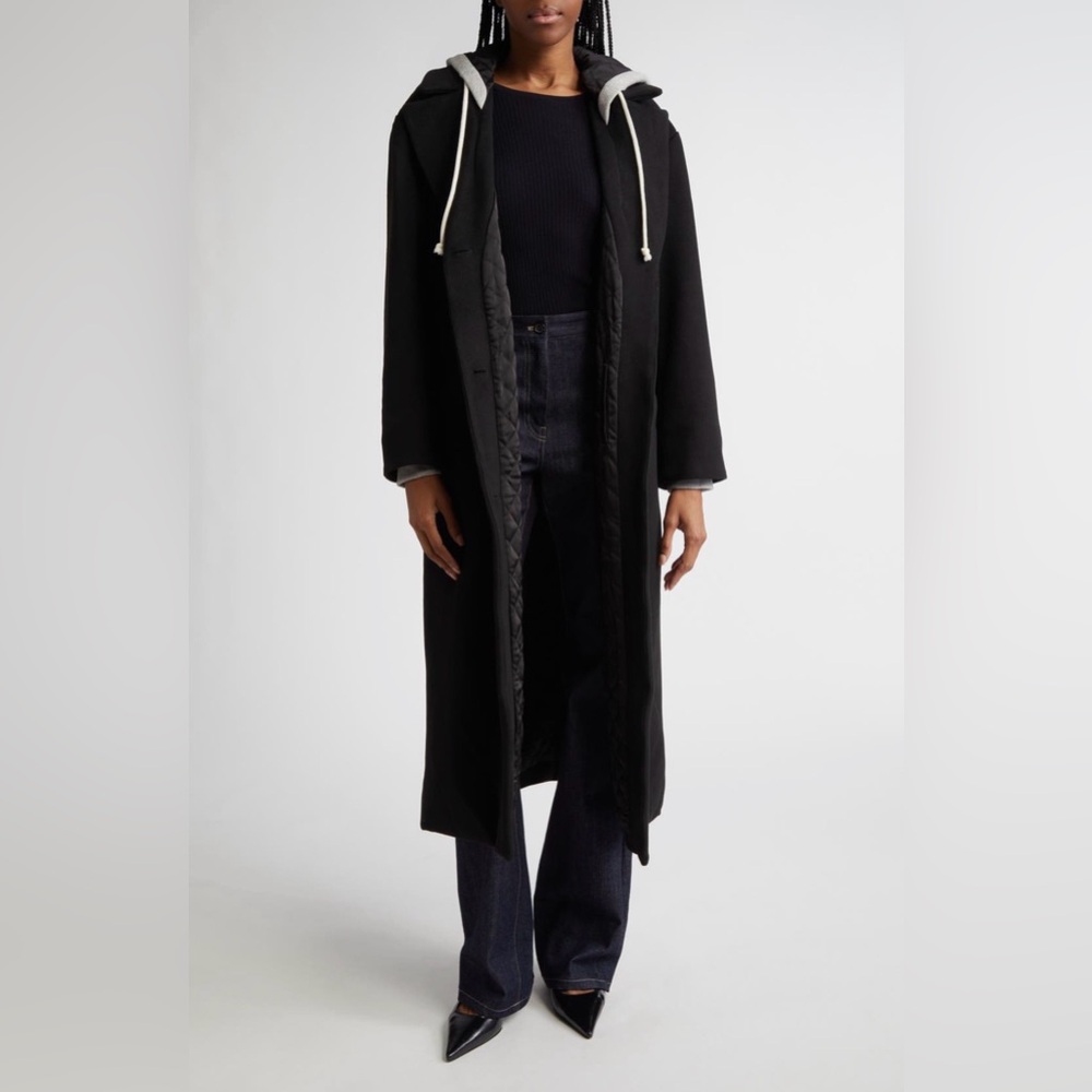 Cinq a Sept vander hooded longline coat - Picture 2 of 14